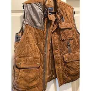 Cremieux Men’s Brown Leather Vest